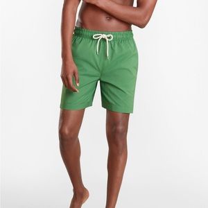 Brooks Brothers Montauk 6" Stretch Swim Trunks Green Size Medium